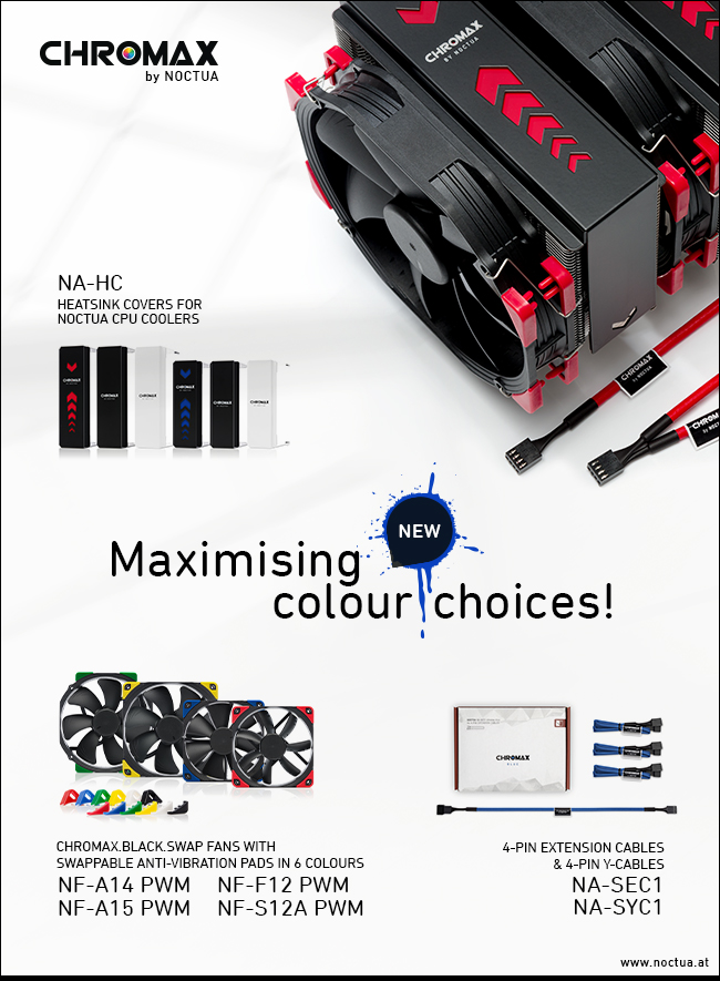 Noctua introduces chromax.black CPU coolers