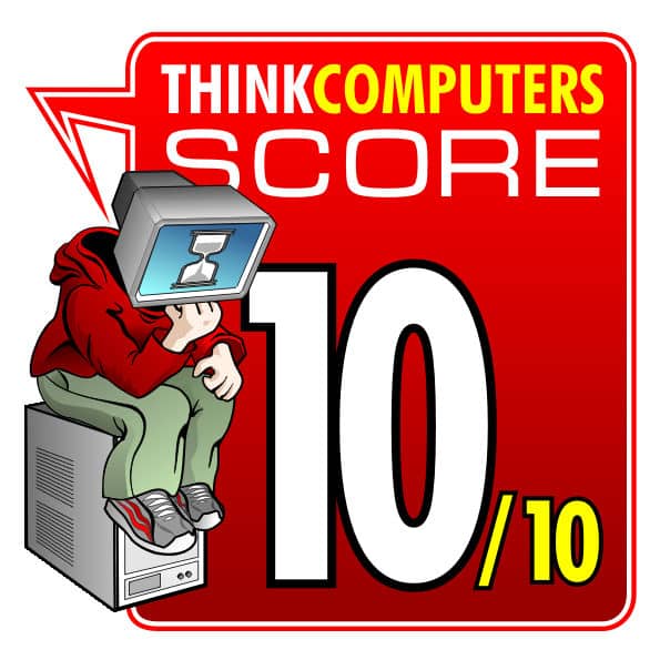 ThinkComputers 10/10 product ratubg award