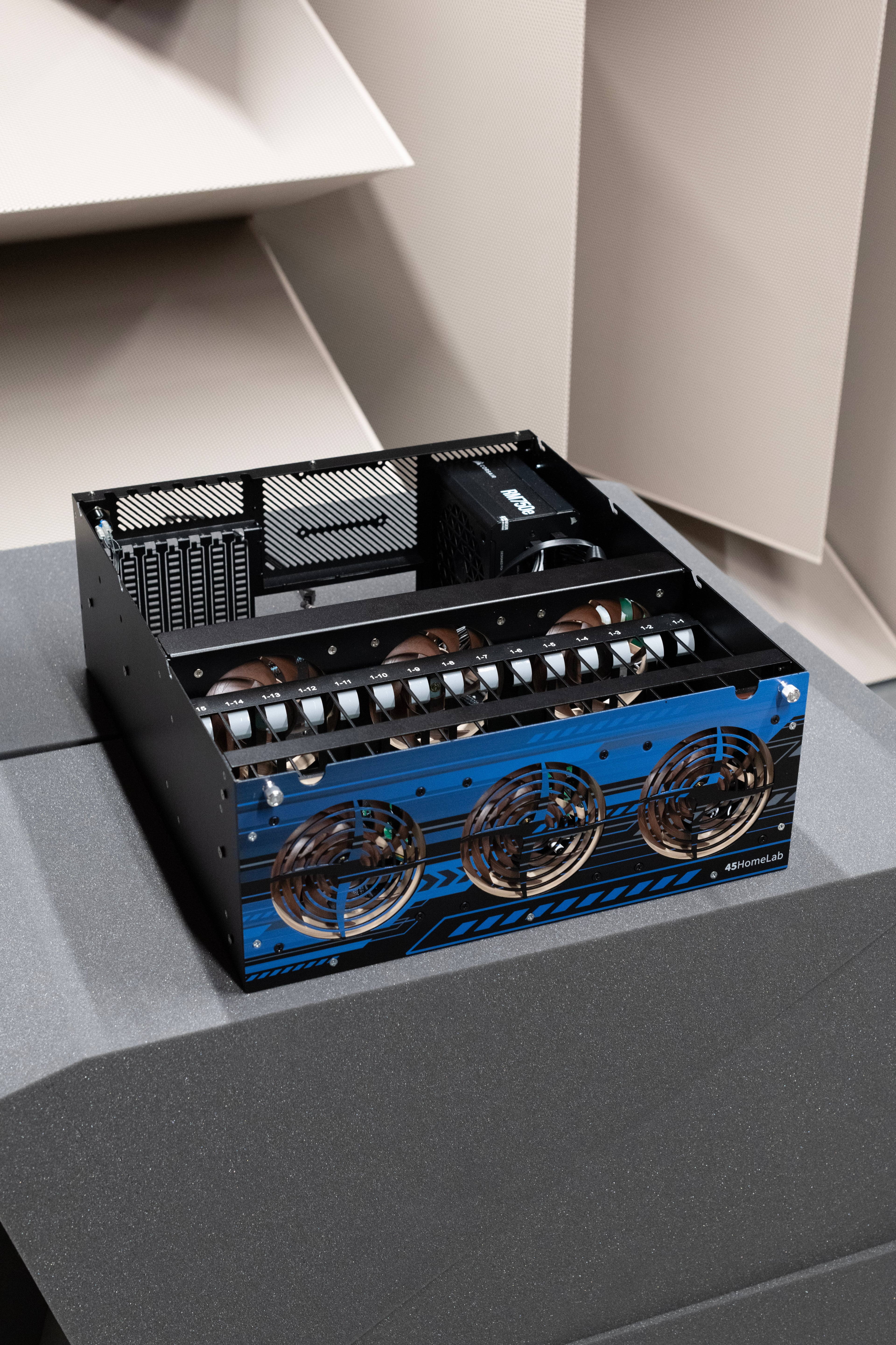 Open HL15 chassis in anechoic chamber