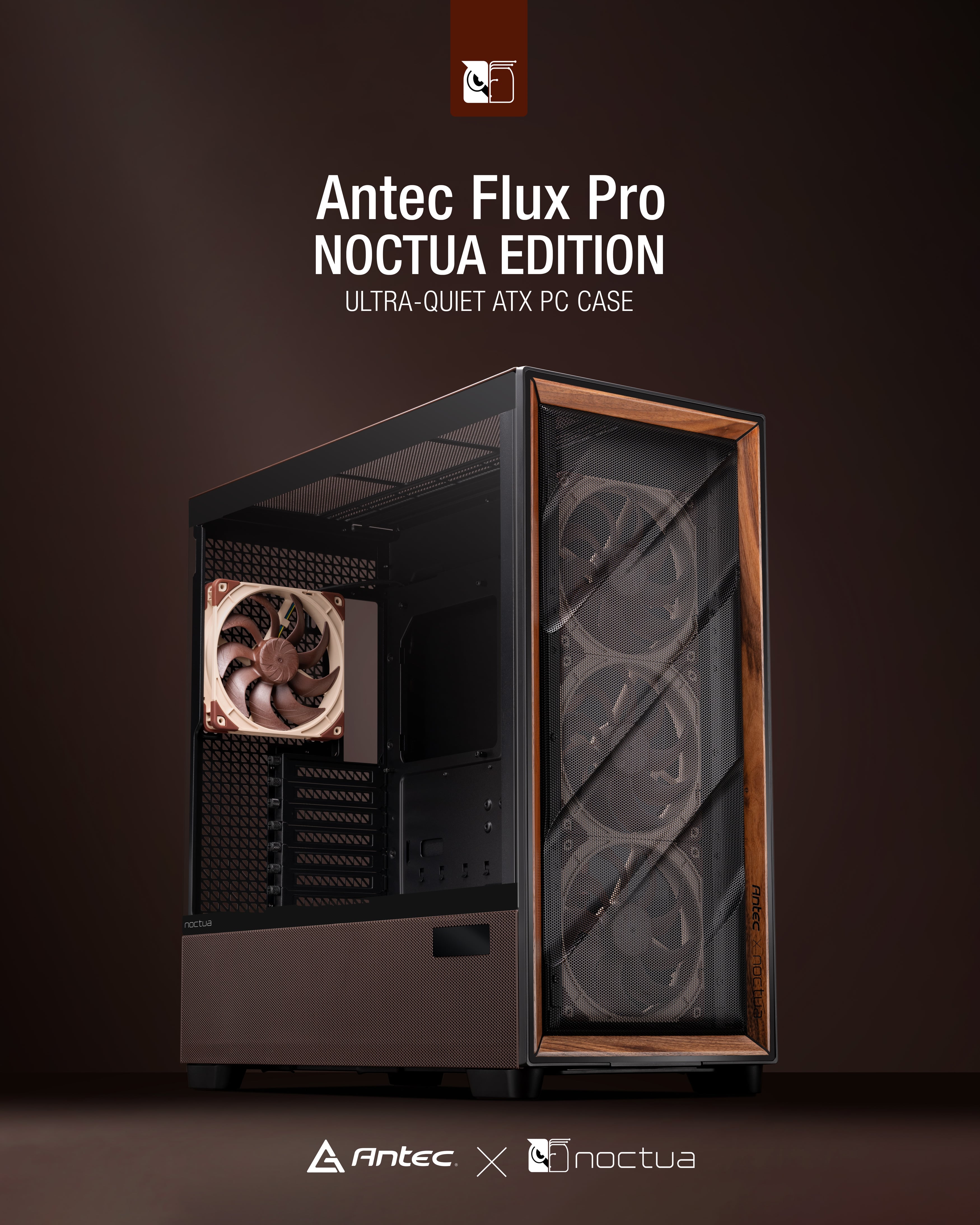 Antec Flux Pro Noctua Edition with brand logos