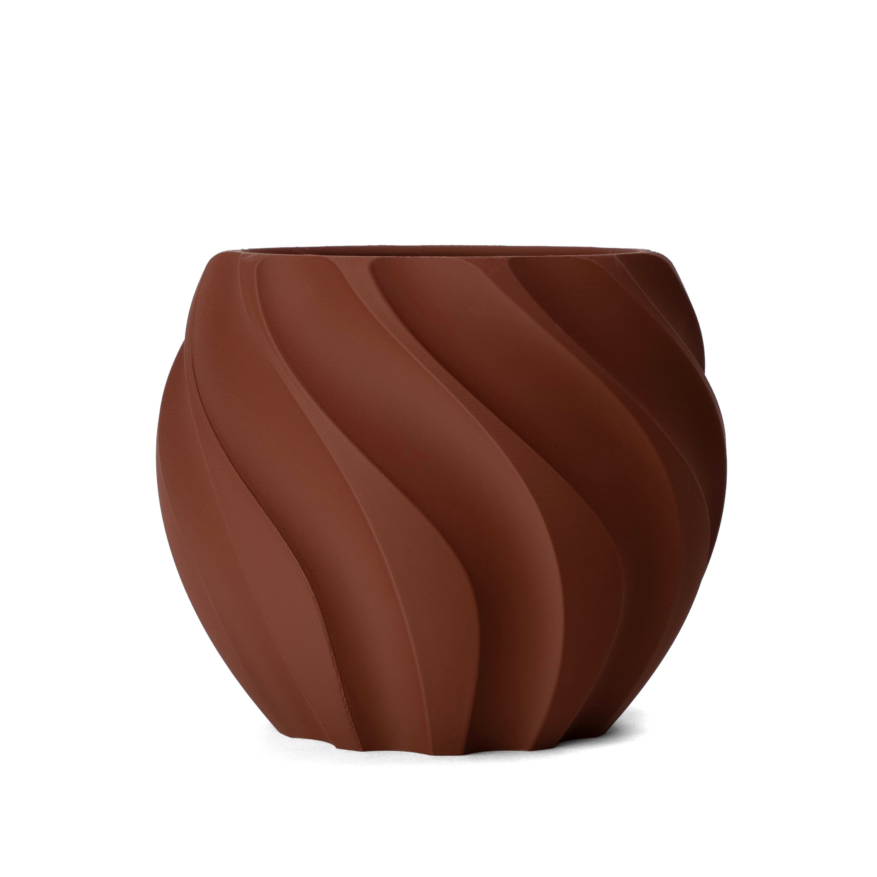 Brown 3D printed flowerpot