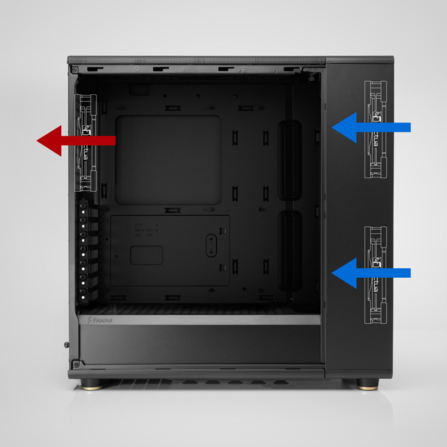 Best fan setup for Fractal North case - Optimal setup 3 fans