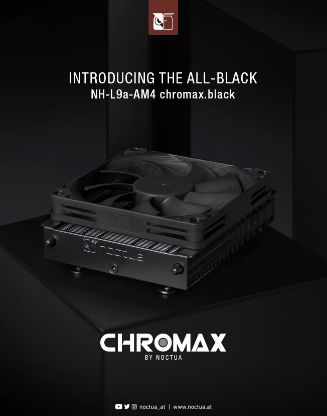 Noctua Introduces Nh L9a Am4 Chromax Black Cpu Cooler