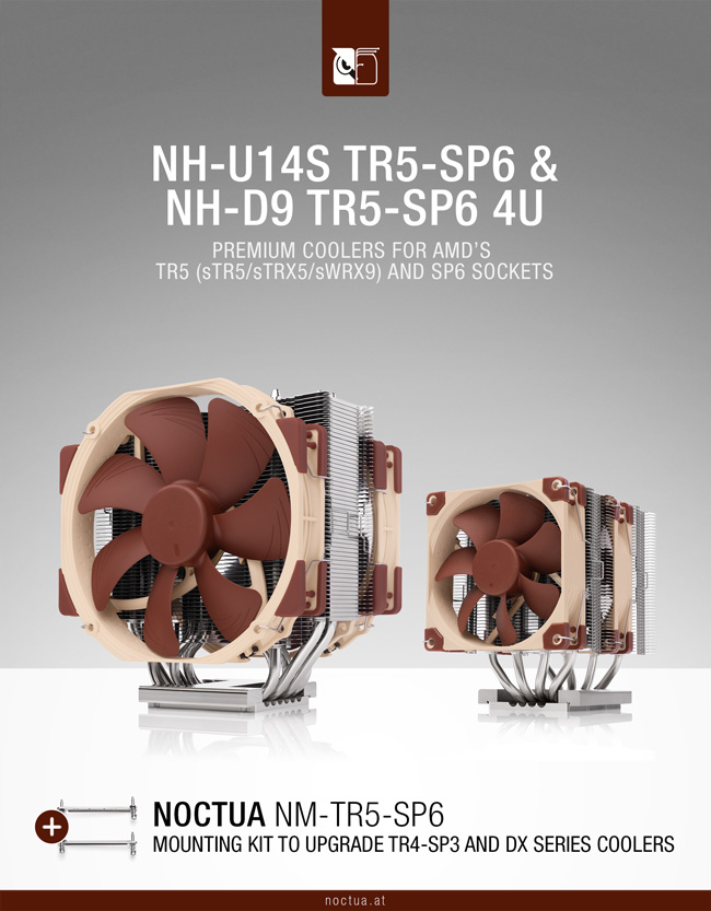 Noctua announces CPU coolers for AMD's new Threadripper and Epyc processors